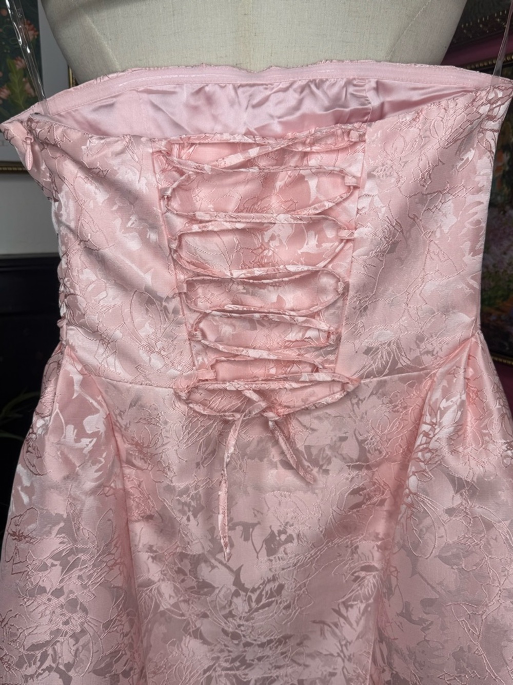 NWT BABYBOO Fashion Elenora Floral Jacquard Mini Dress Blush S (no big ribbon) - Picture 6 of 12